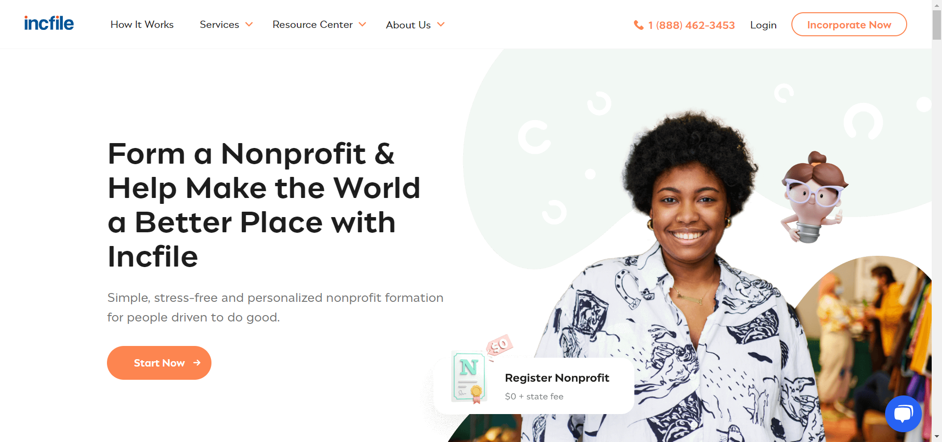 forming a non profit with Incfile