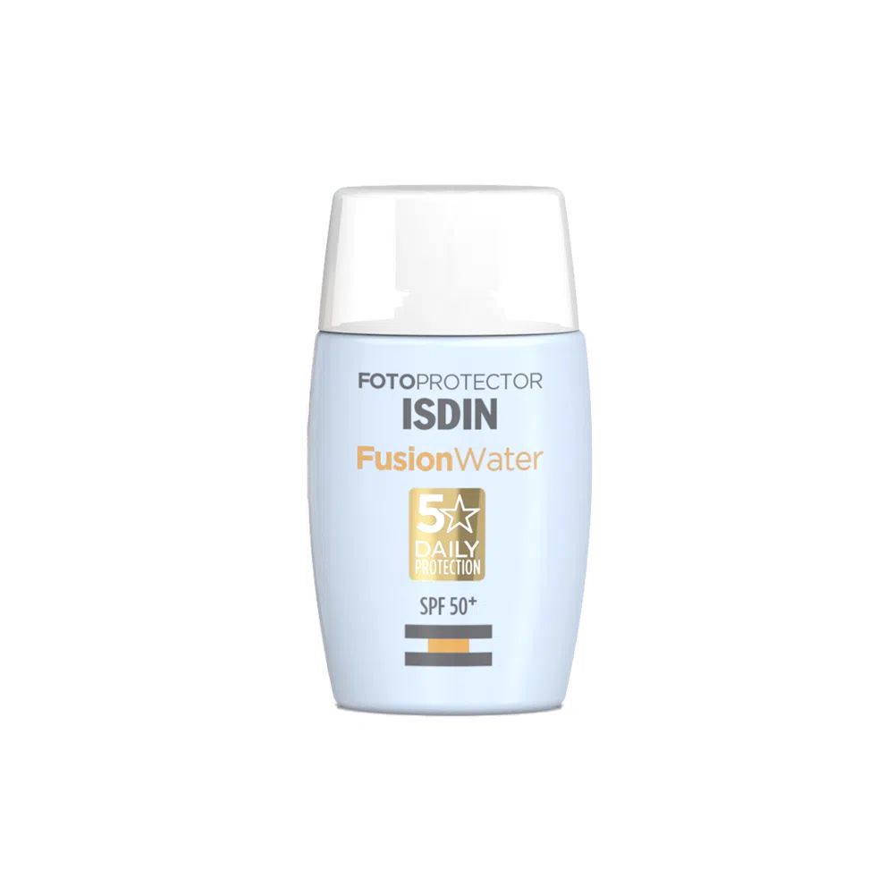 Protetor solar facial Isdin fusion water. Fonte: Época Cosméticos