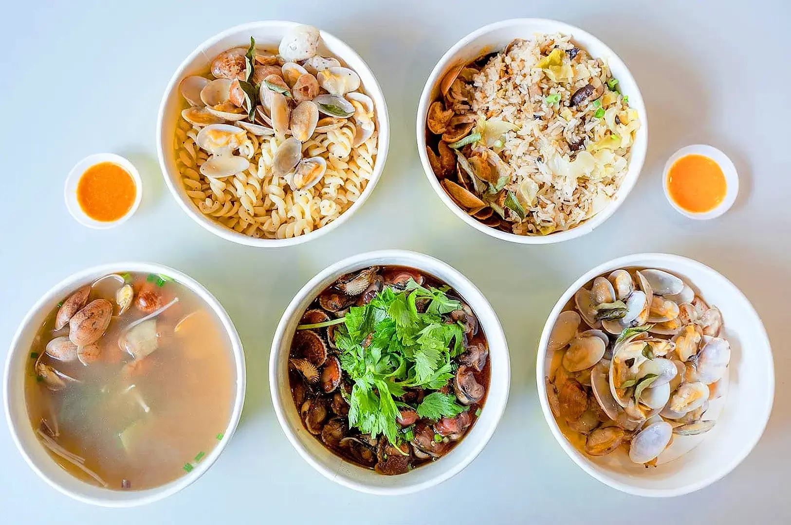 Wawa Lala Bee Hoon Singapore seafood dishes featuring cockles, clams, seafood noodles, rice and soup varieties