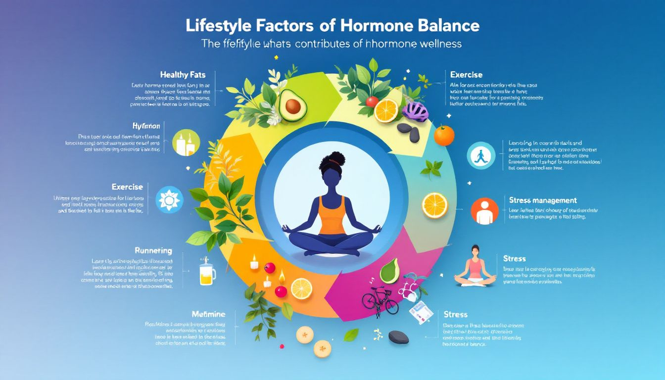 Lifestyle factors that contribute to hormone balance, including healthy foods.