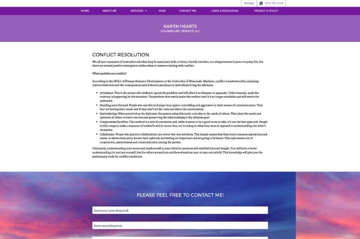 Treated Conditions Therapy Website Design Examples