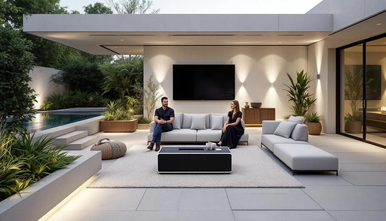 Top Malibu outdoor audio experts showcasing their work in a stylish outdoor setting.