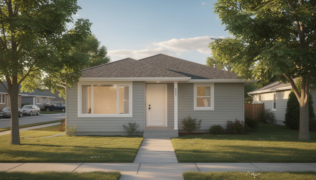 The image shows the exterior of a Calgary bungalow home, featuring updated siding and surrounded by mature trees in a peaceful residential neighborhood. This inviting property highlights the importance of a detailed inspection for potential home buyers to assess the building's condition and ensure compliance with safety standards.