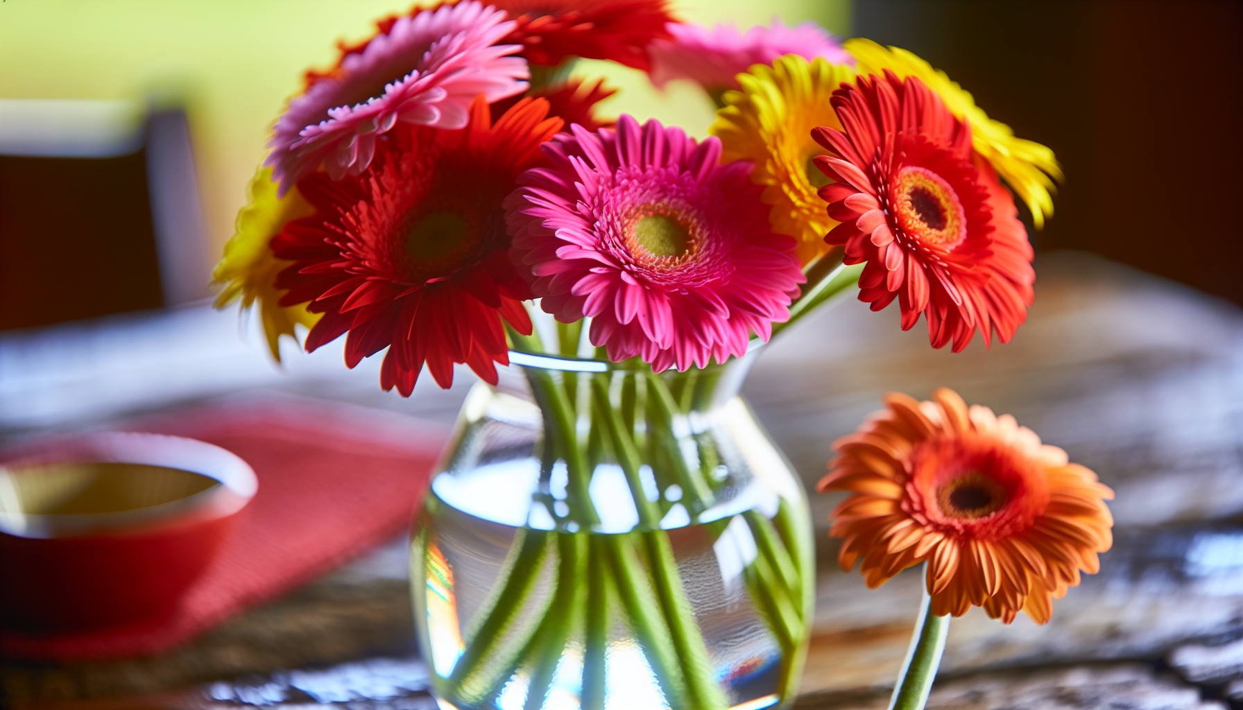 Joyful and vibrant Gerbera flowers for Valentine`s Day