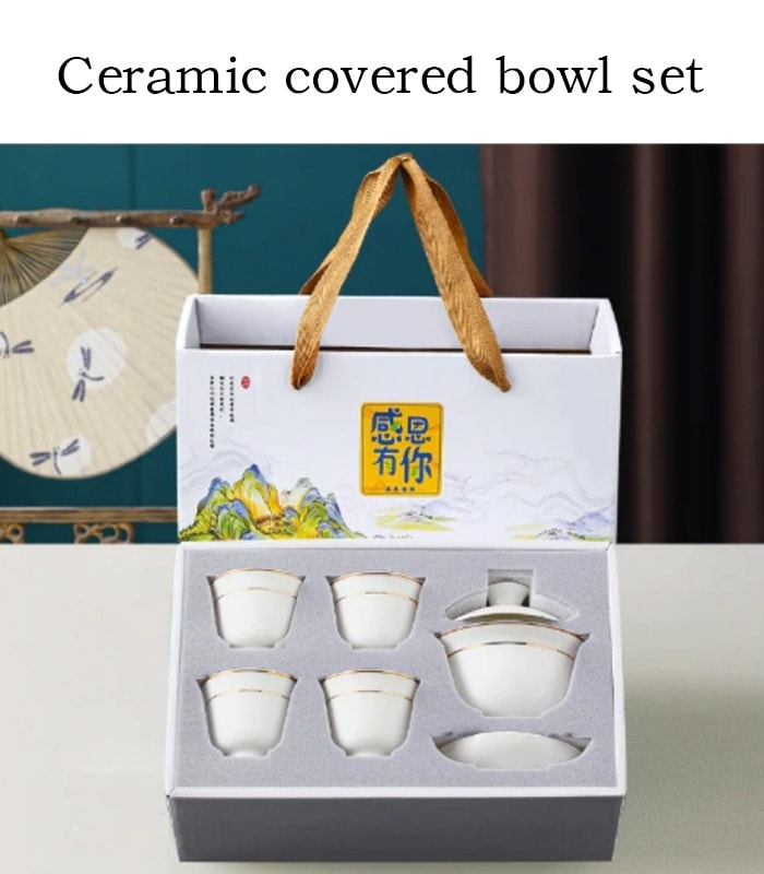 Ceramic covered bowl set