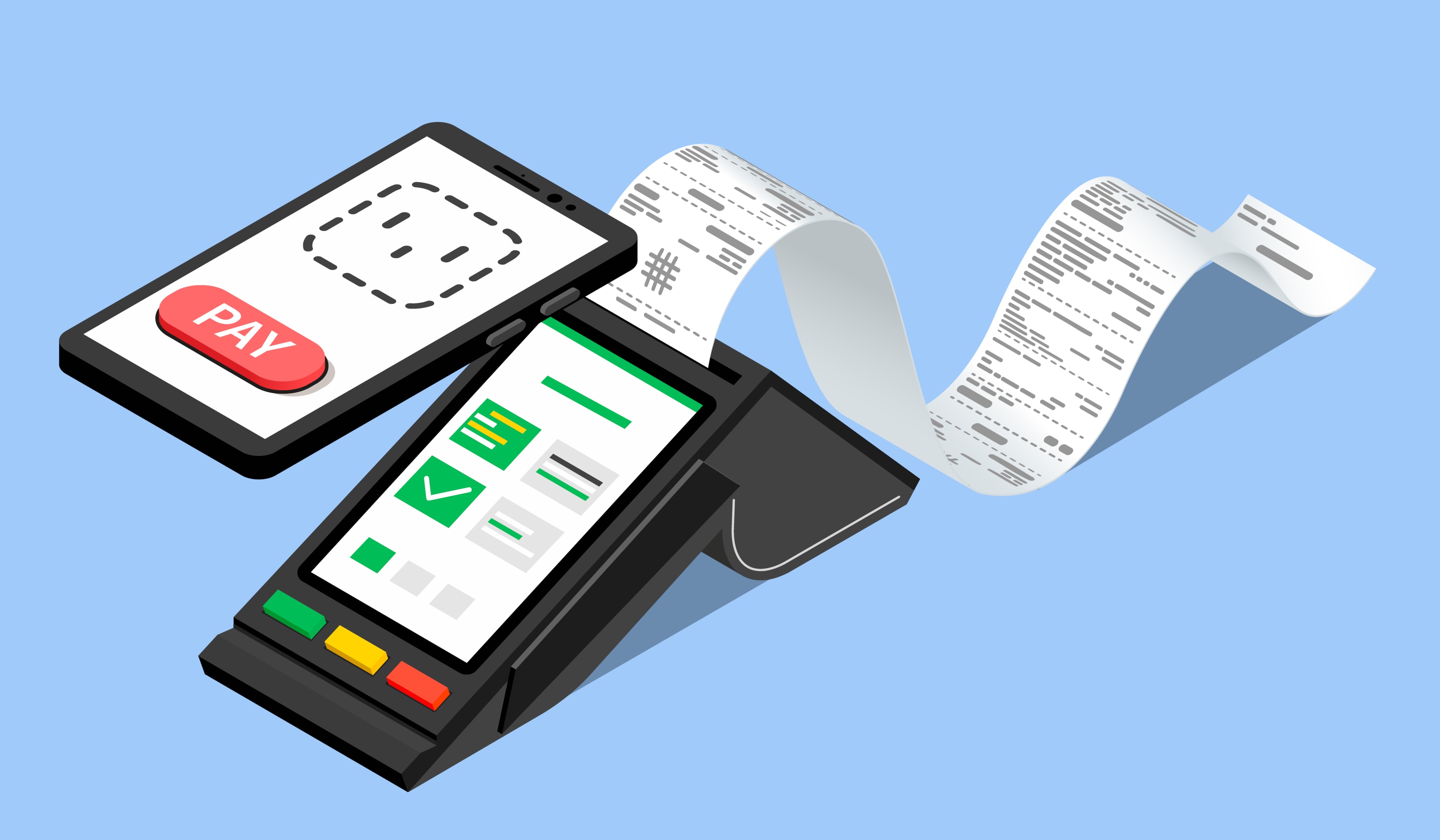 The image depicts mobile payments concept