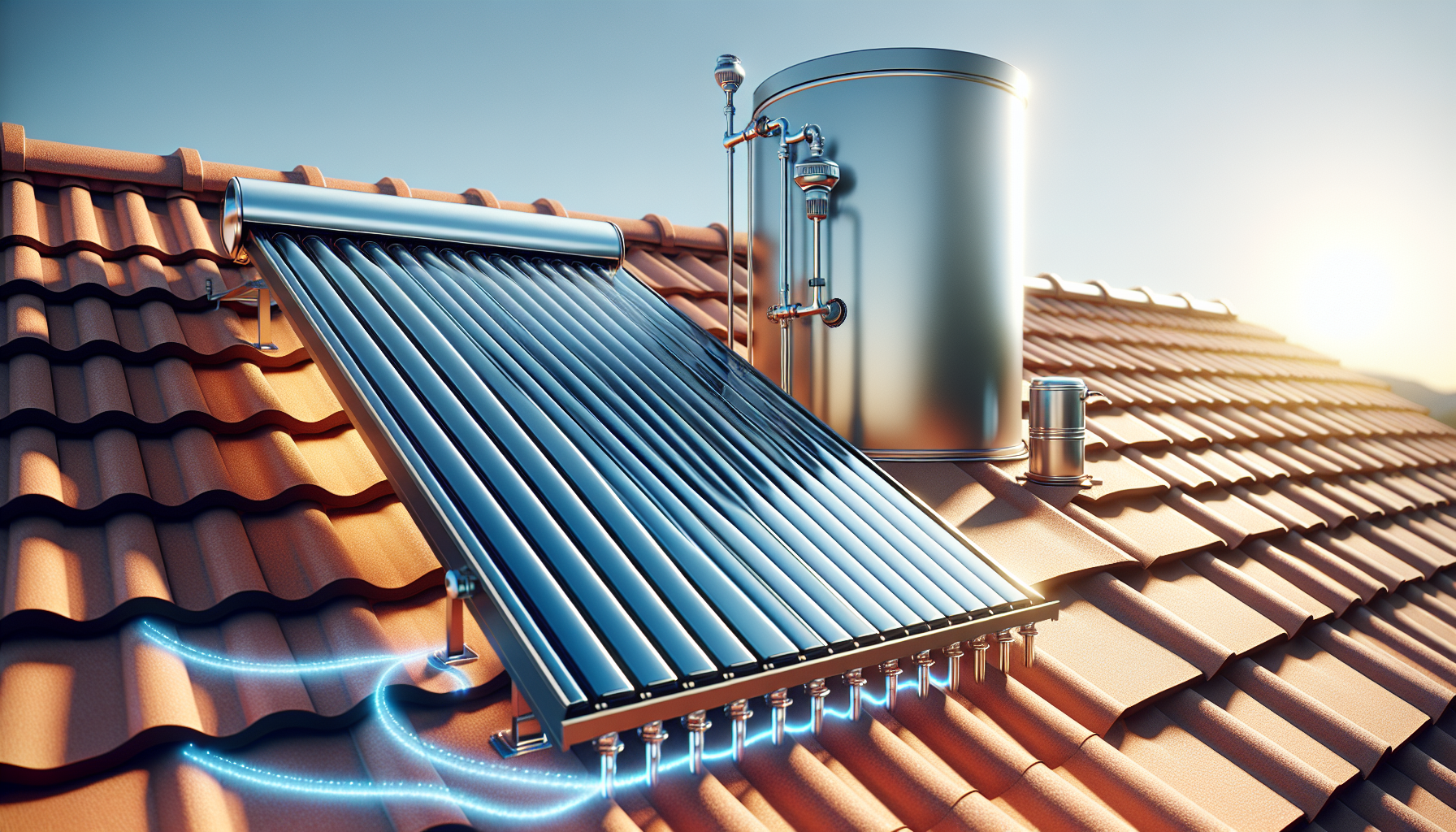 Close-coupled solar hot water system