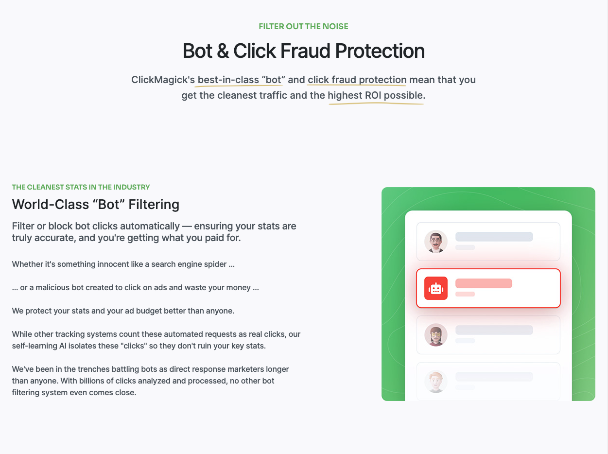 Clickmagick anti fraud protection & automatic bot filtering