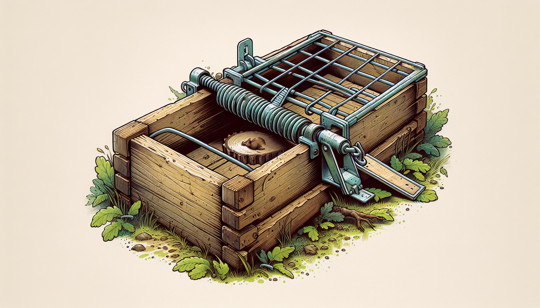 Humane wildlife trap with quick-release mechanism
