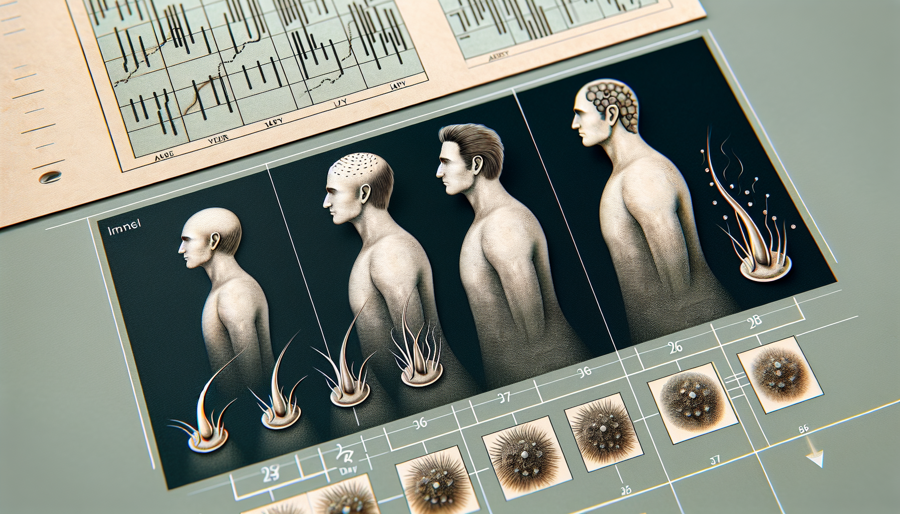 Illustration of expected results and timeline for PRP hair loss treatments