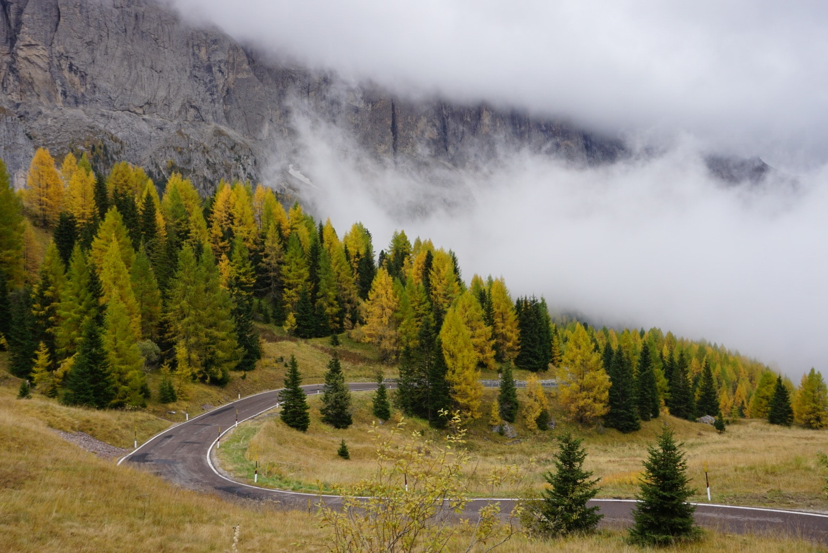 The mountain drive from Ortisei to Cortina D'Ampezzo, Italy