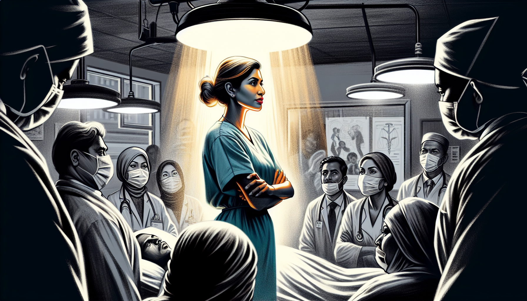 Illustration of a nurse making a critical decision