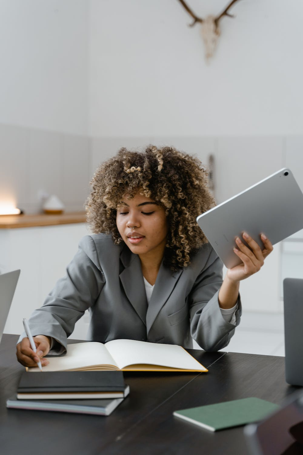 Woman Studying With a Tablet 