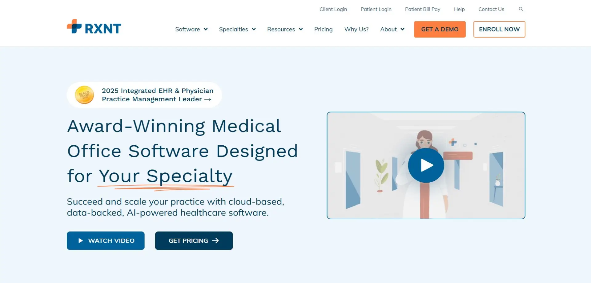 Homepage of RXNT website