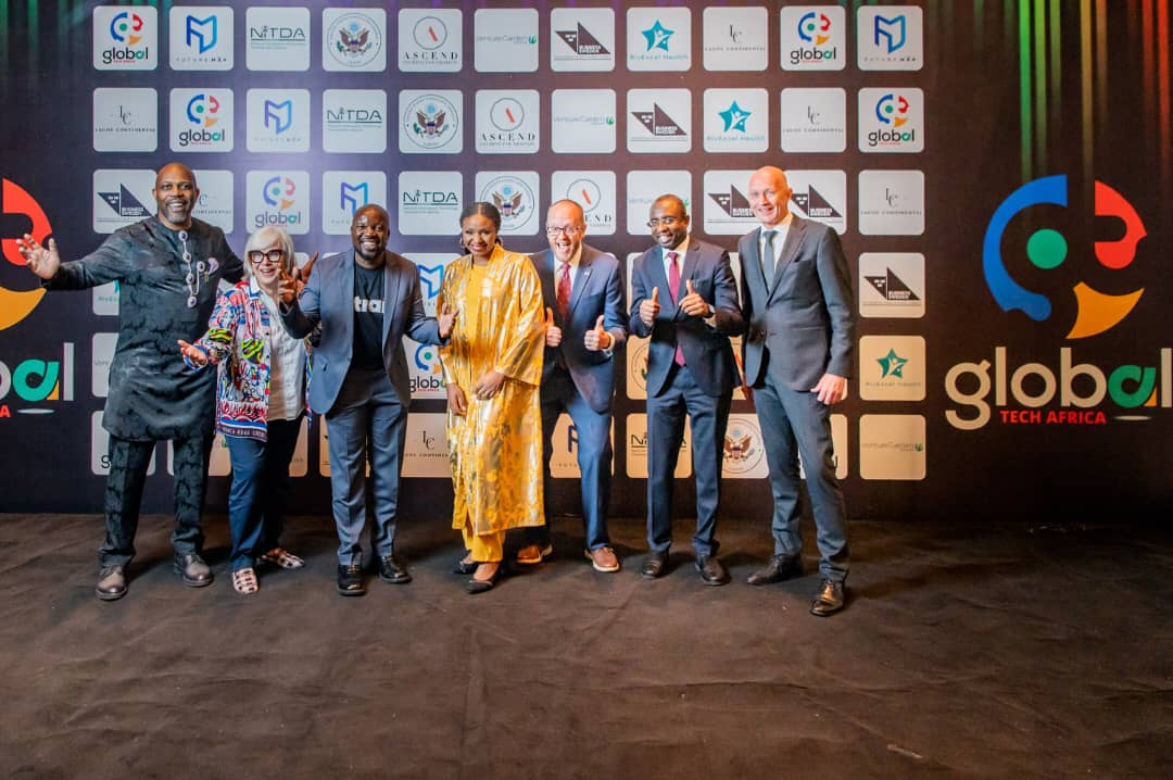 Attendees of the Global Tech Africa Conference looking energetic and vibrant in at the media booth