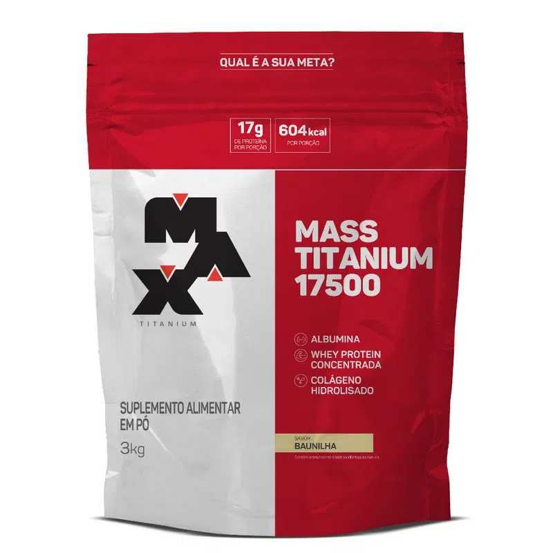 Suplemento hipercalórico da Max Titanium. Fonte da imagem: site oficial da marca.