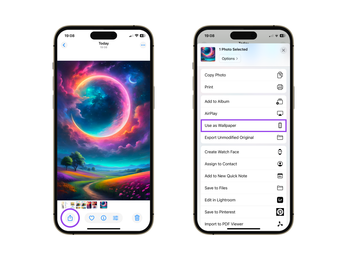 Way 3: Change Wallpaper on iPhone Directly from Photos