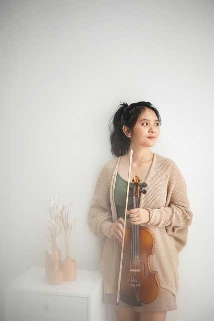 woman, violin, model