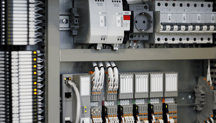 Programmable Logic Controllers, or PLCs in a manufacturing facility