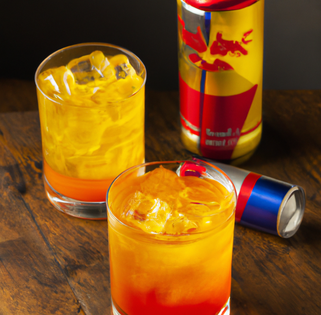 Red Bull Sunrise, classic cocktail