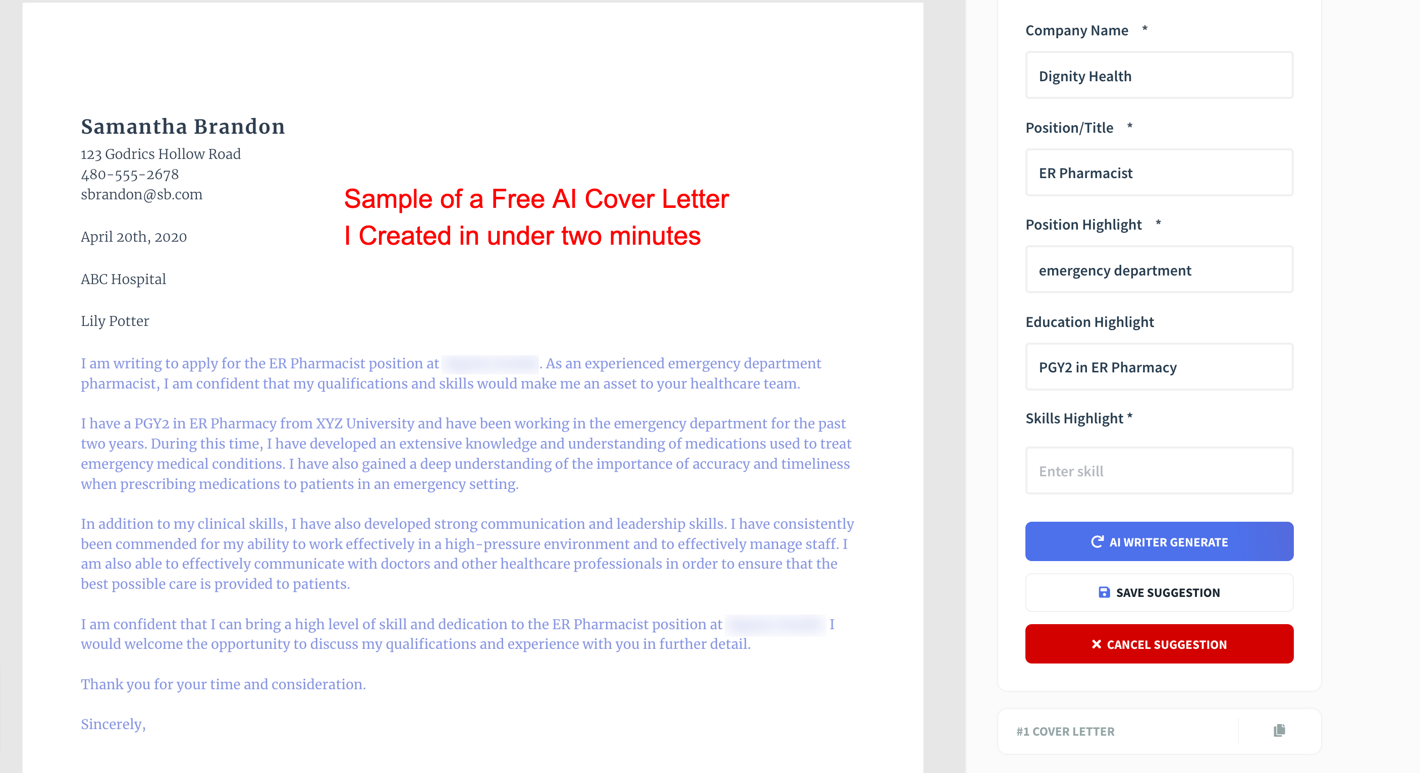 best ai cover letter writer