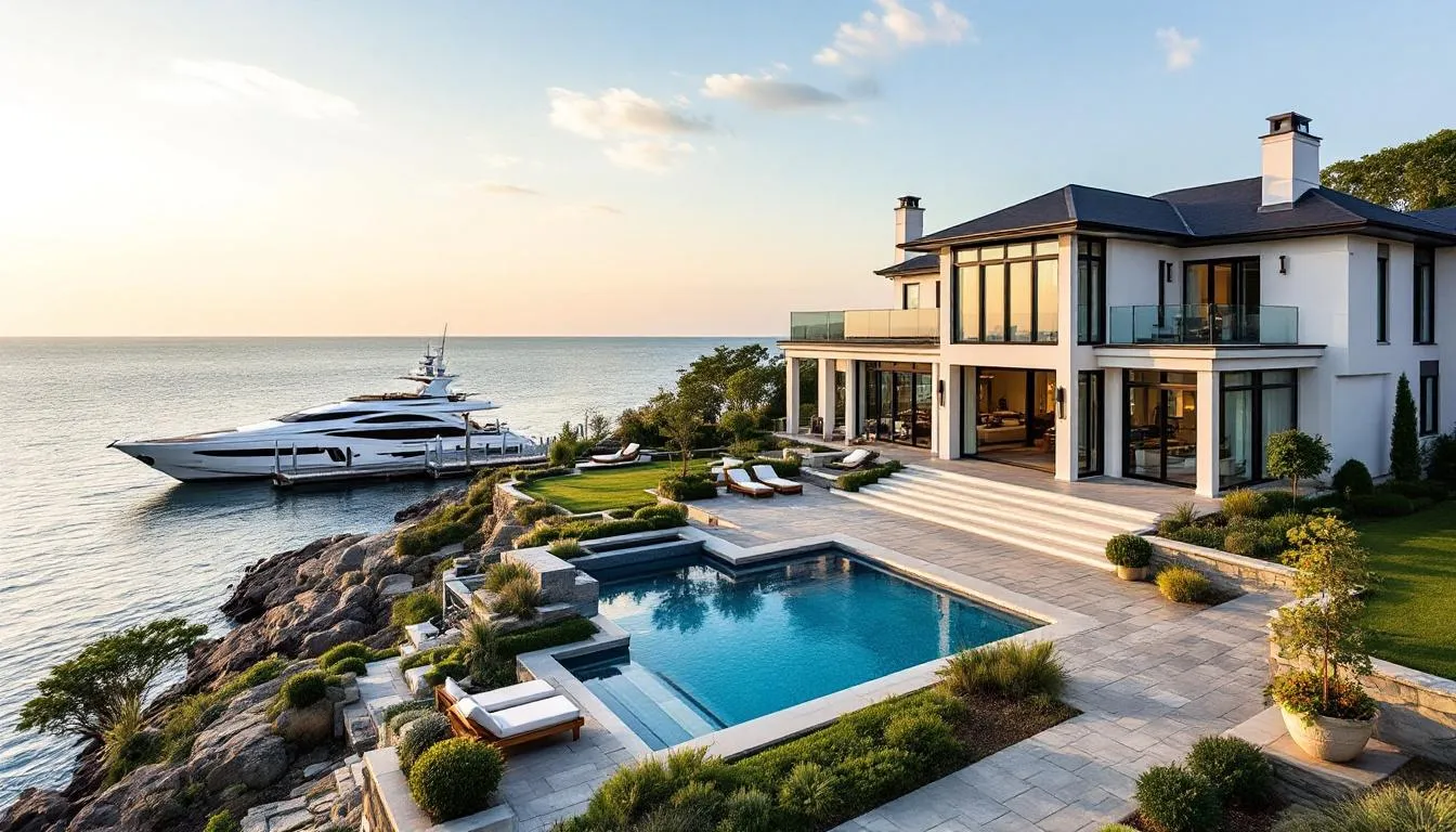 A beautiful waterfront property along the Connecticut shoreline.