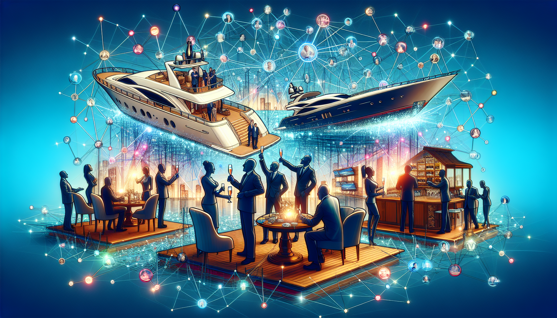 Illustration of luxury yacht marketing strategies