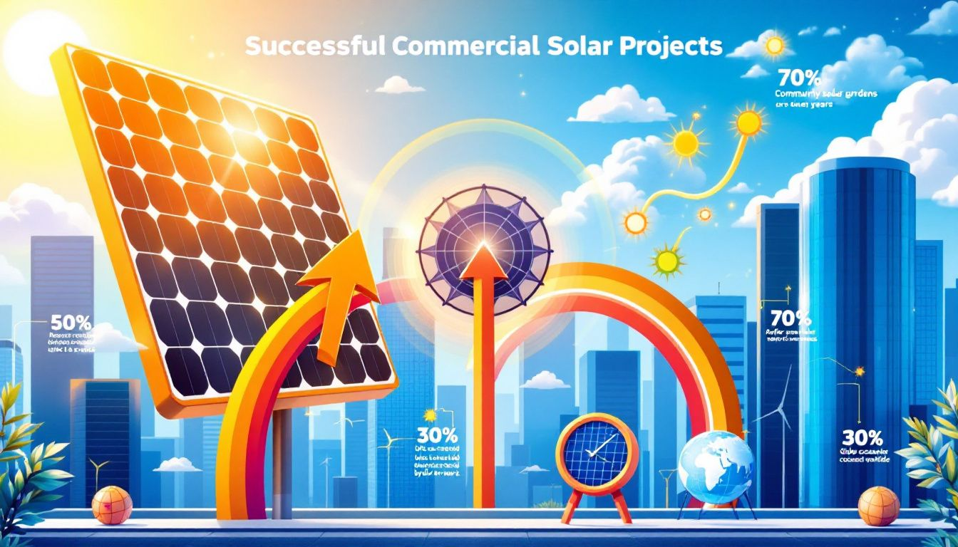 Successful commercial solar projects showcasing the benefits of federal solar tax credits.