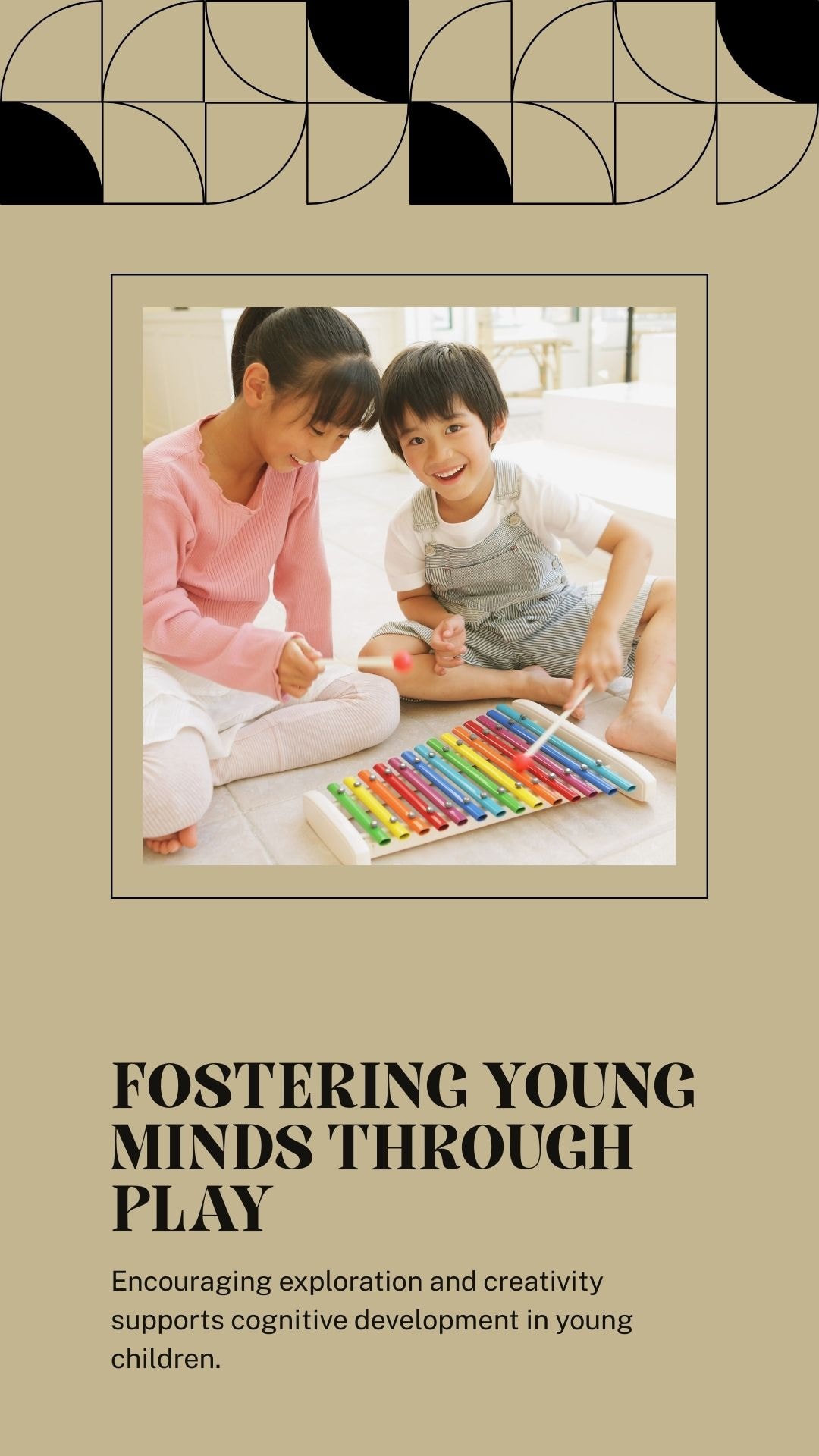 "Vibrant image showing young children's brain development through interactive and fun experiences."