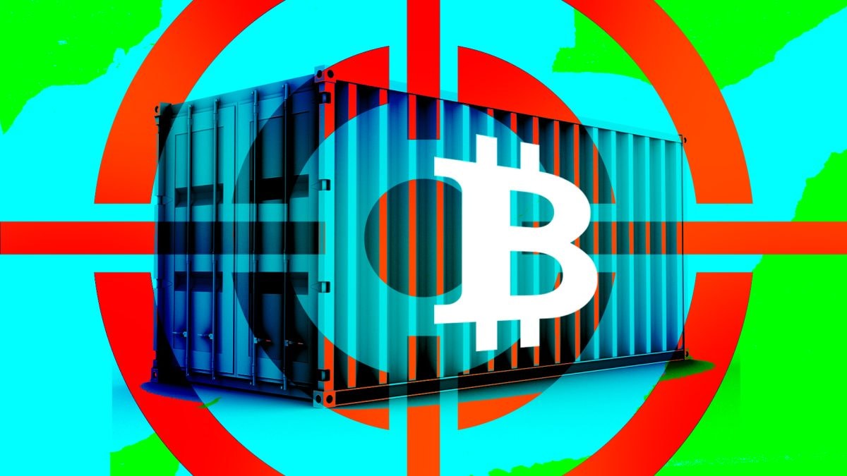 Bright Bitcoin logo, container