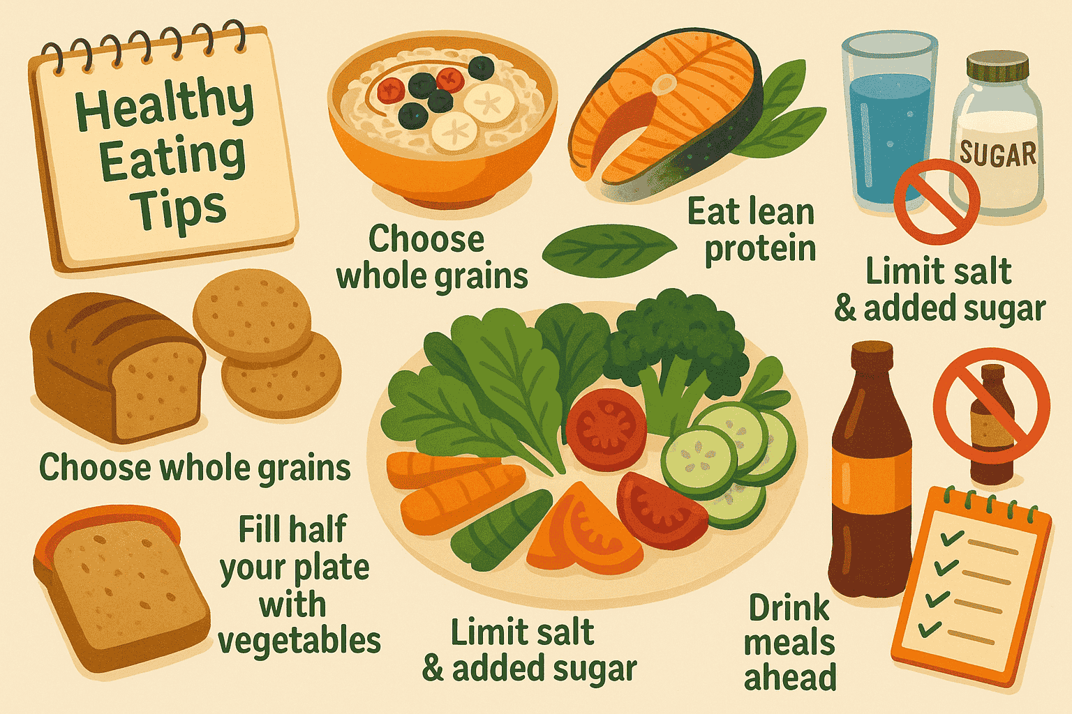 What are the best healthy eating tips to follow during the week?