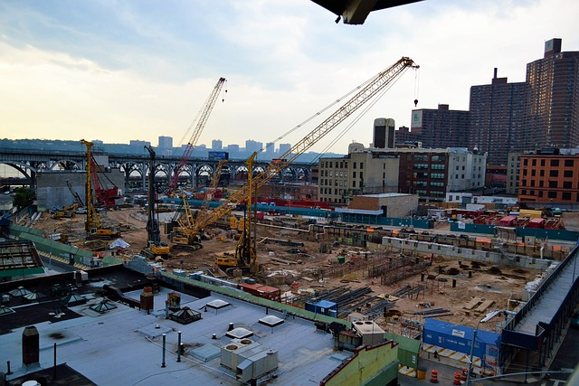 blue sky, construction site, harlem