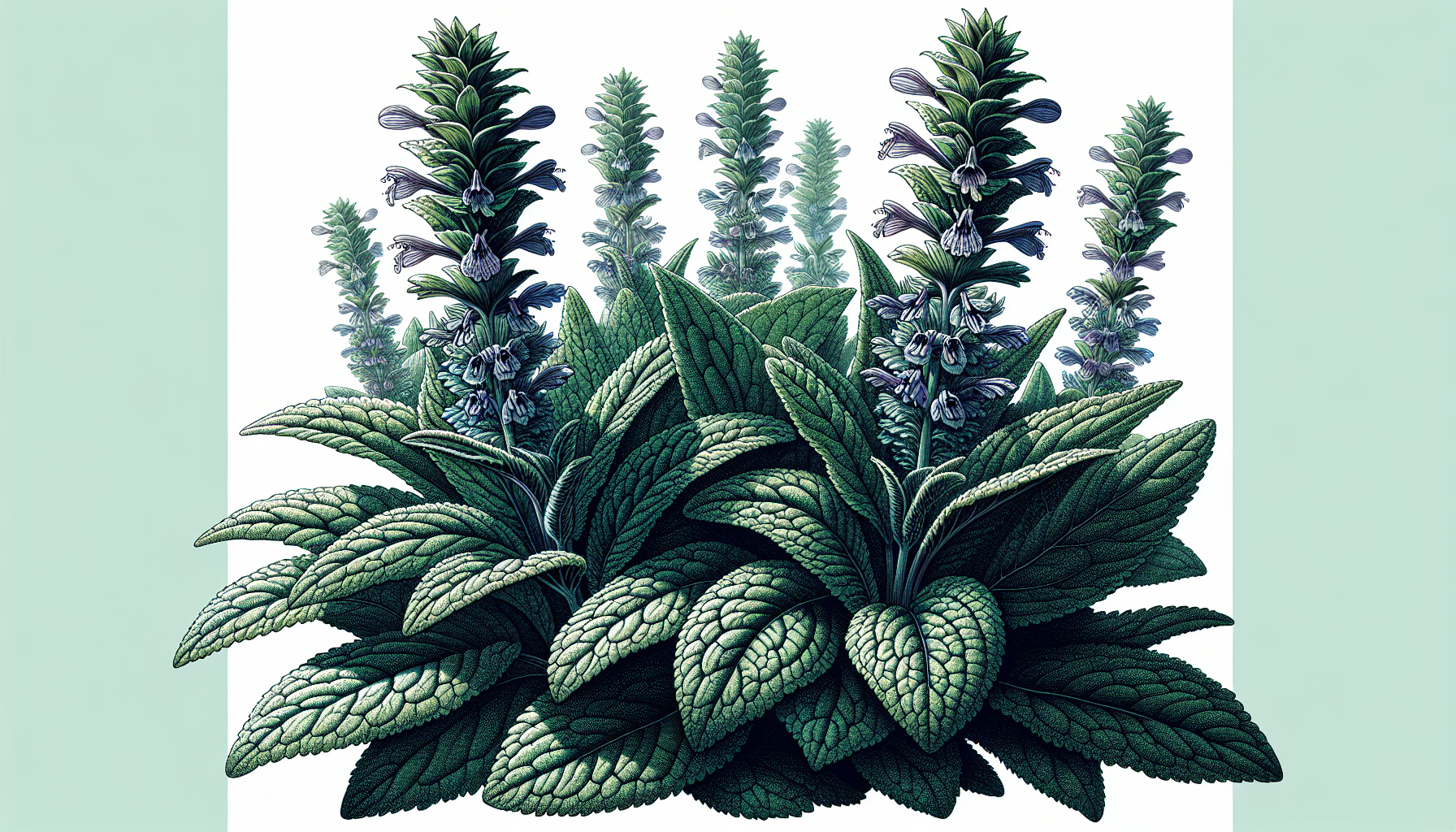 Illustration of Ajuga turkestanica plant