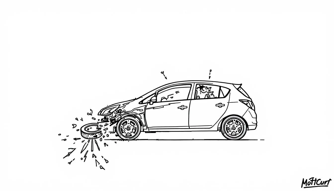 An illustration depicting common mechanical issues in vehicles like the Vauxhall Corsa.