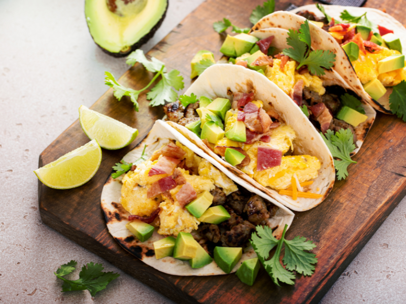 Breakfast Tacos with Italian Sausage - gluten and dairy free breakfast