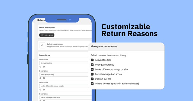 ParcelWILL customizable return reasons