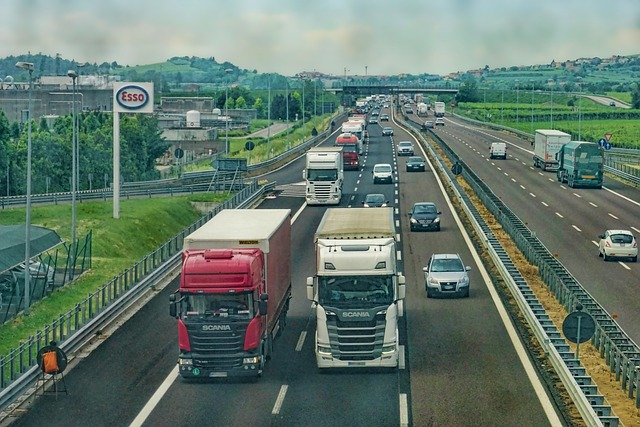 trucks on highway