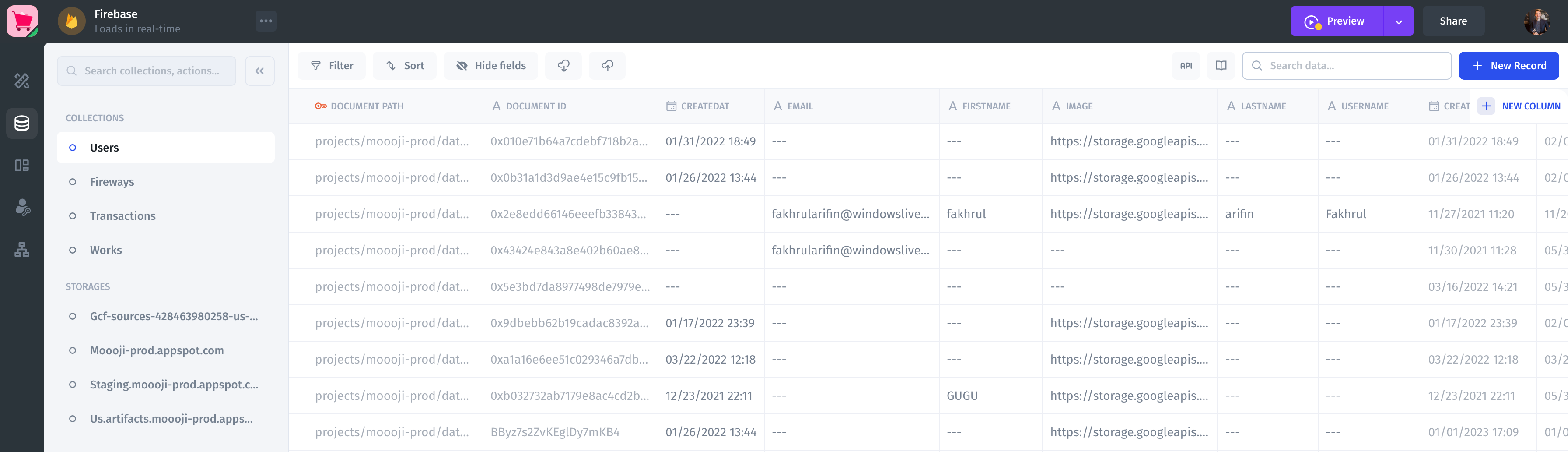 Export Firestore to CSV, JSON