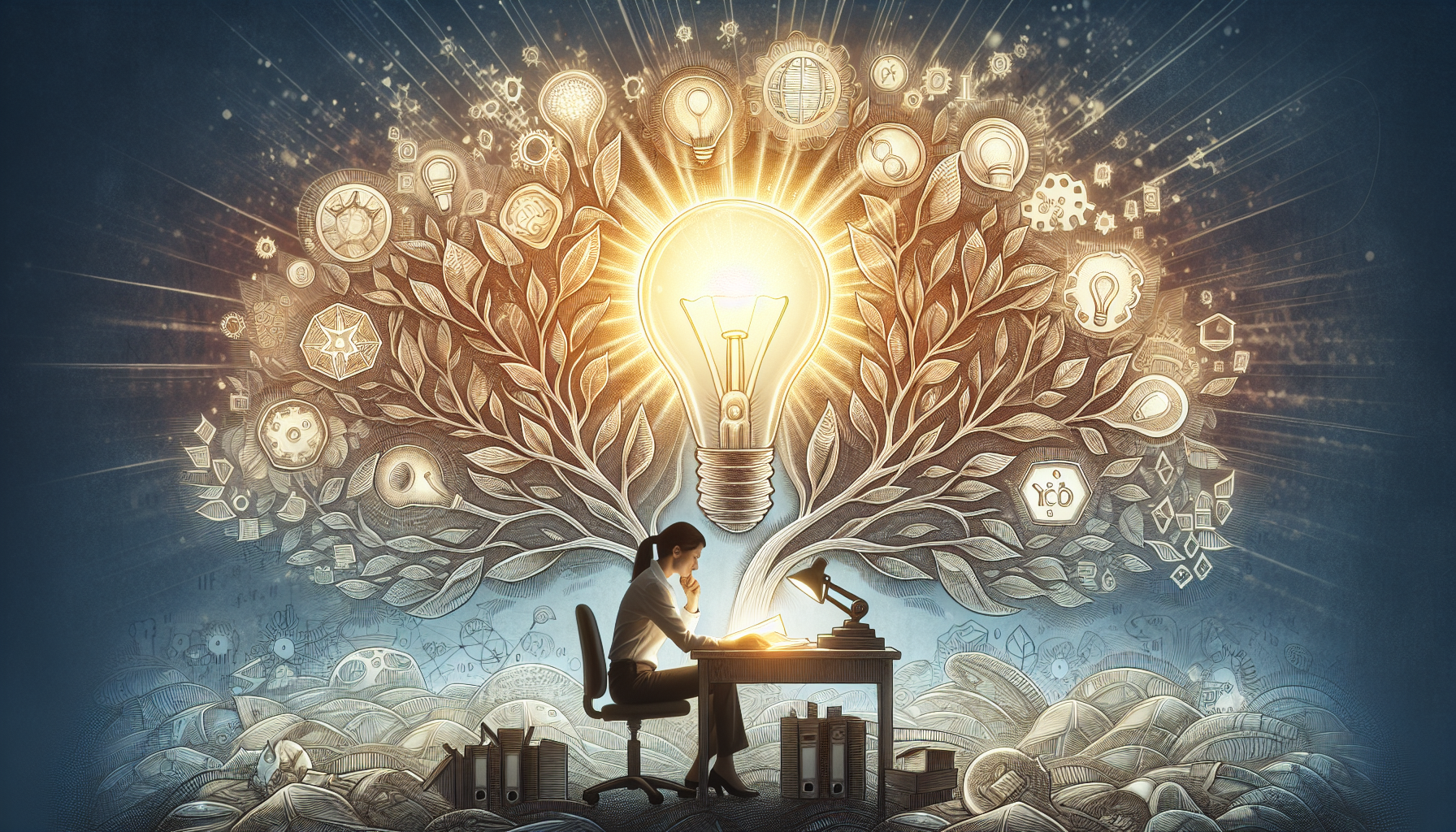 Illustration of employee creating intellectual property