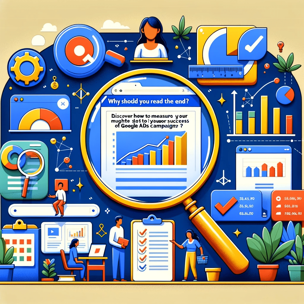 Medición del éxito en Google Ads, ilustración para marketing digital. | Posiciona.Digital