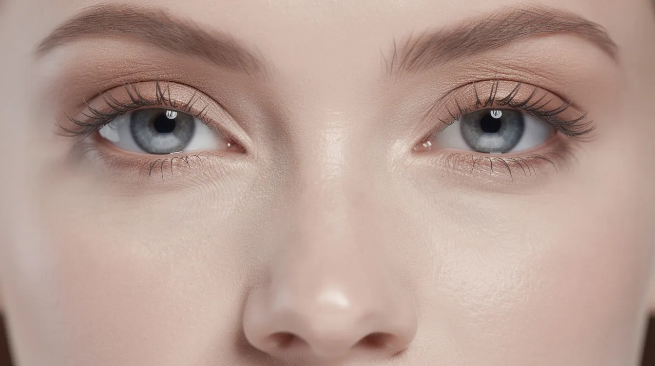Primer plano de ojos femeninos que muestra la piel natural en la zona del párpado inferior, destacando la transición hacia la mejilla. Esta imagen ilustra la importancia de la blefaroplastia inferior en el tratamiento de bolsas y ojeras, mejorando el aspecto y la mirada de la paciente.