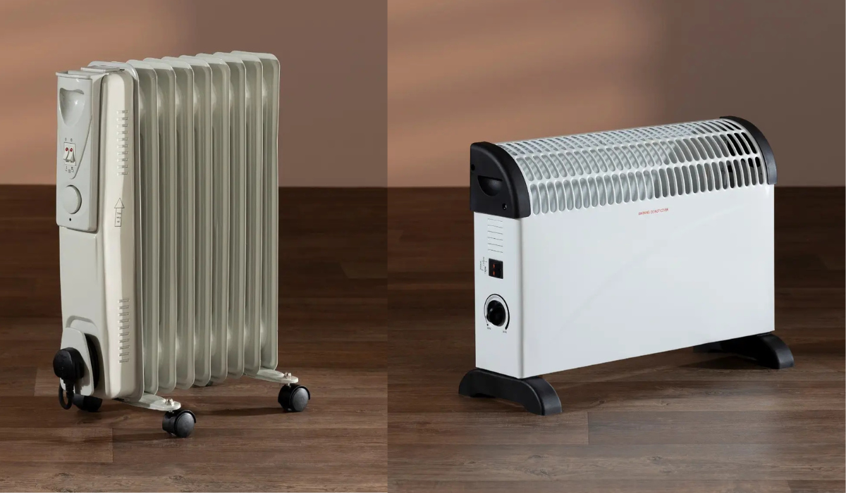 Classic finned radiator and standard convector heater