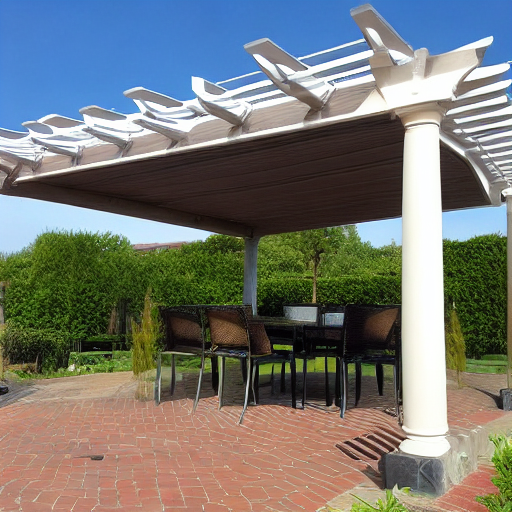 pergola with fabric providing shade