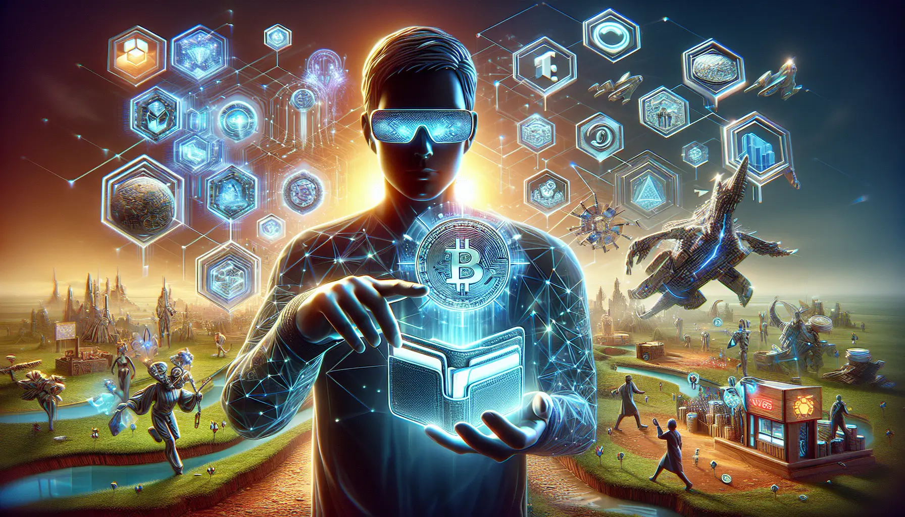 Creative depiction of setting up a digital wallet for web3 gaming