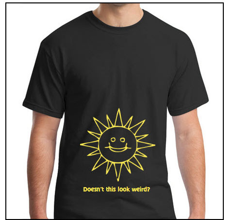 Yellow logos pop on black fabric