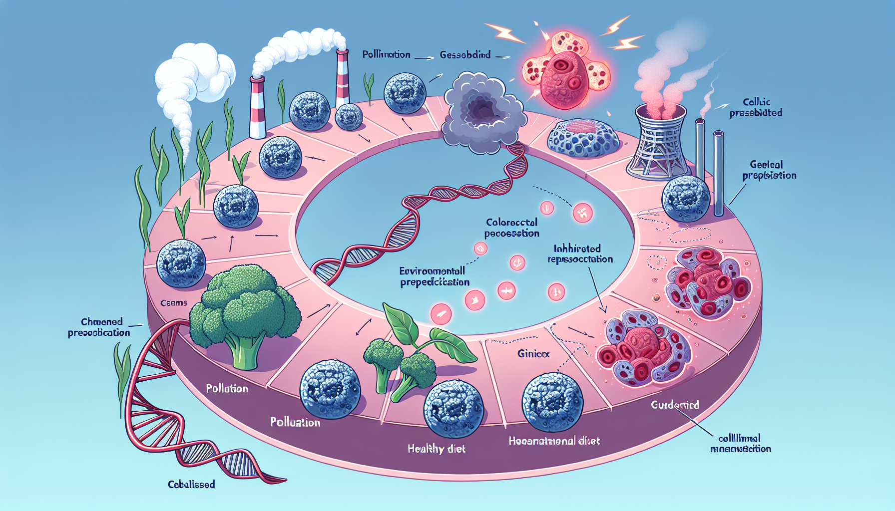 Illustration of hereditary and sporadic colorectal cancers