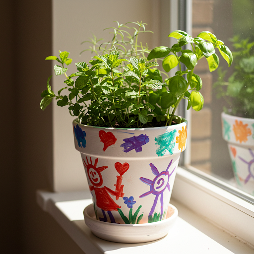 Hand painted mother's day pot