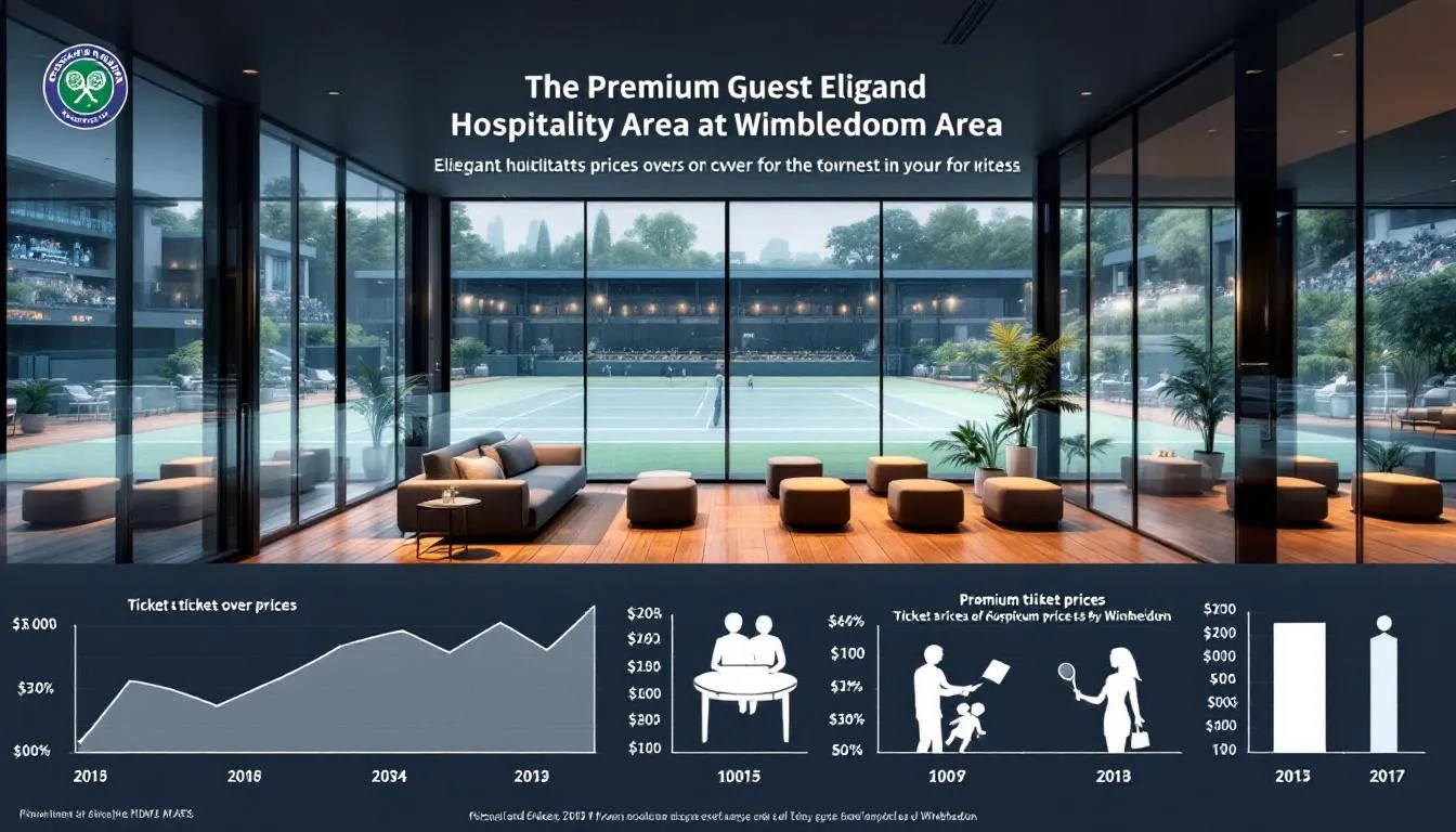 An elegant hospitality area at Wimbledon, highlighting the luxurious experience available for guests.