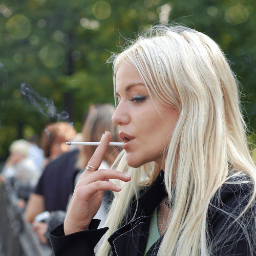 person smoking outside
