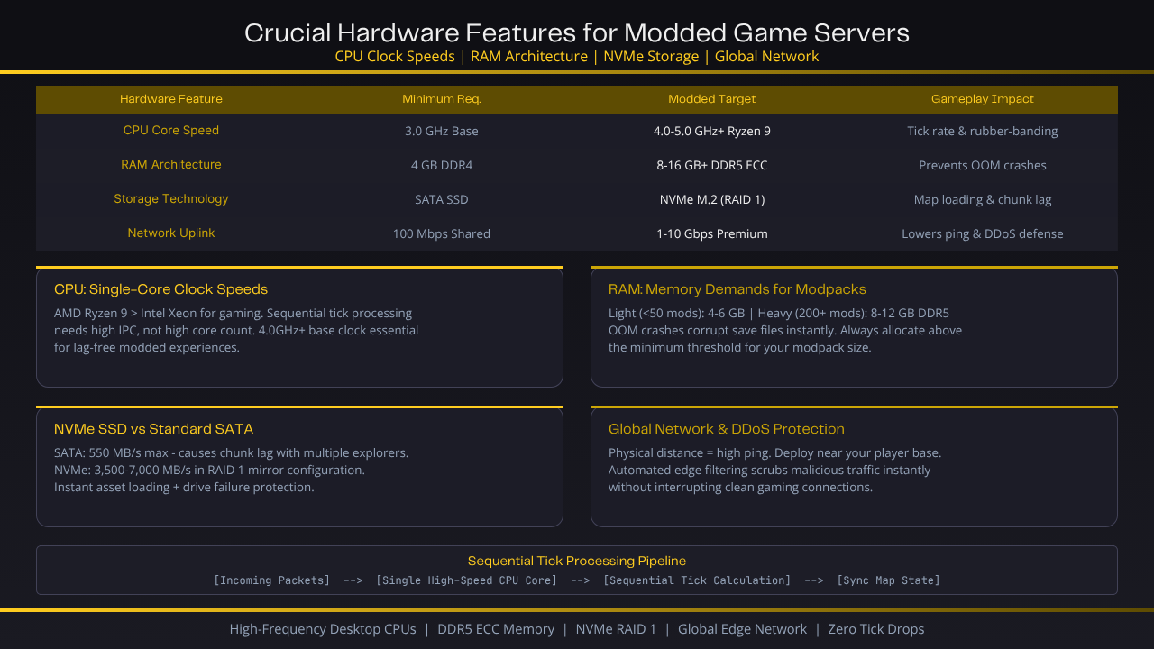 Crucial Hardware Features Required for Modded Game Servers